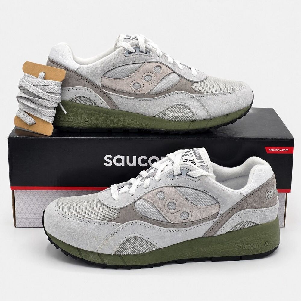 Saucony Shadow 6000 Grey Green Men's 10.5 Women's 12 Suede Sneakers S70441-81